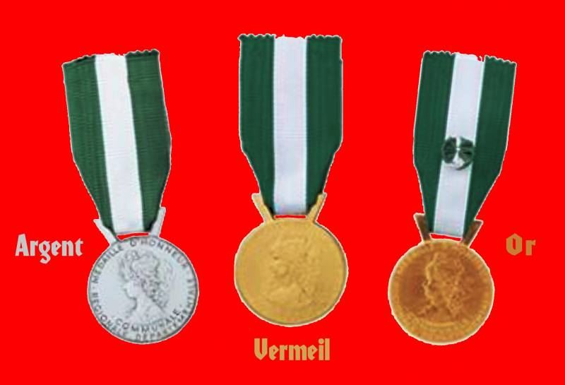 MEDAILLE HONNEUR REGIONALE DEPARTEMENTALE COMMUNALE